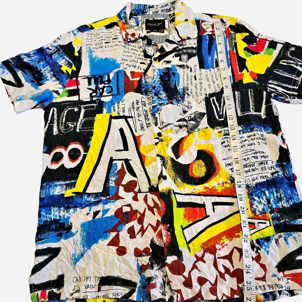 Cactus Man Ricky Singh button down shirt, Men's Med